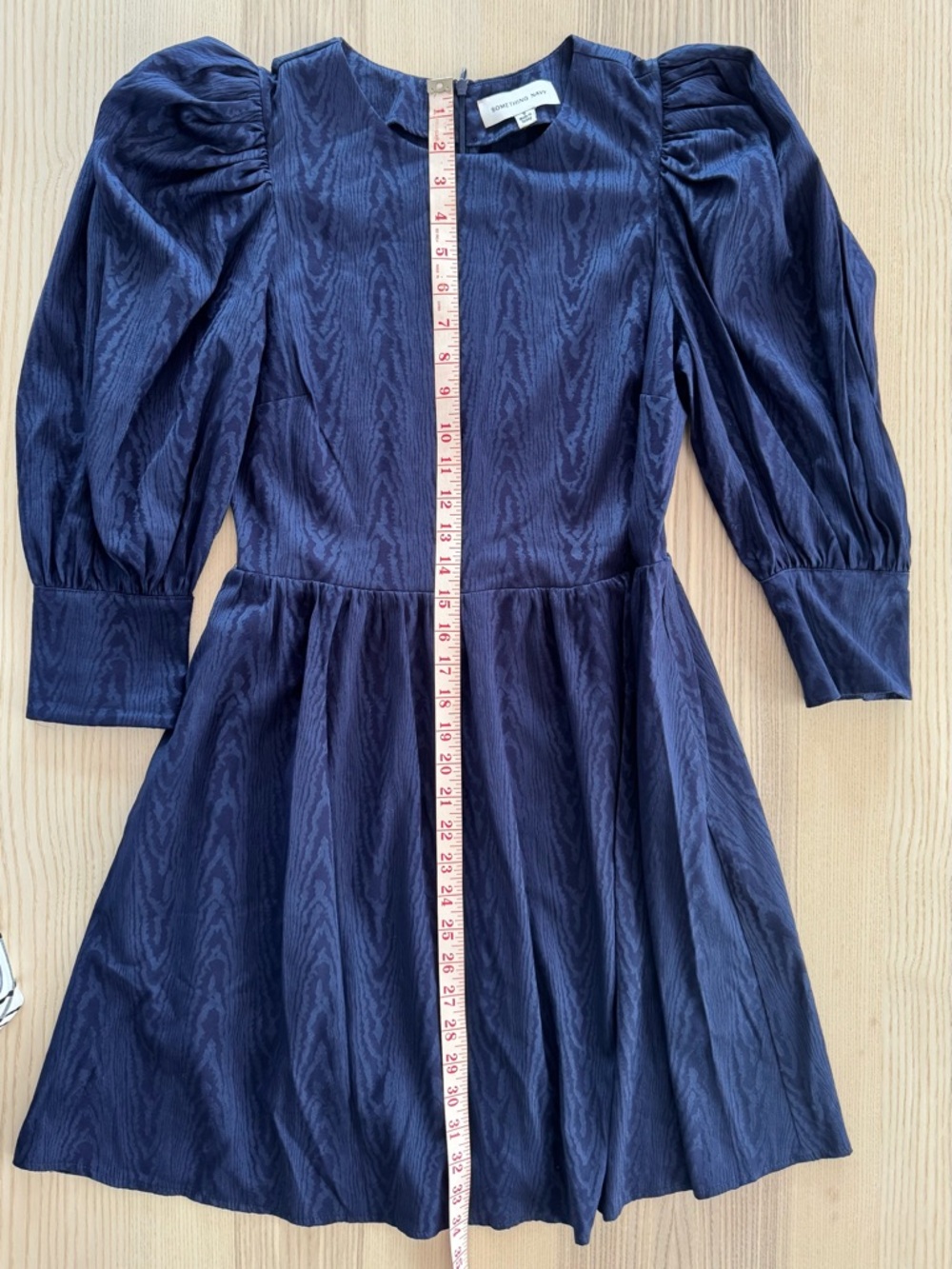 Something Navy Navy Blue Puff-Sleeve Mini Dress